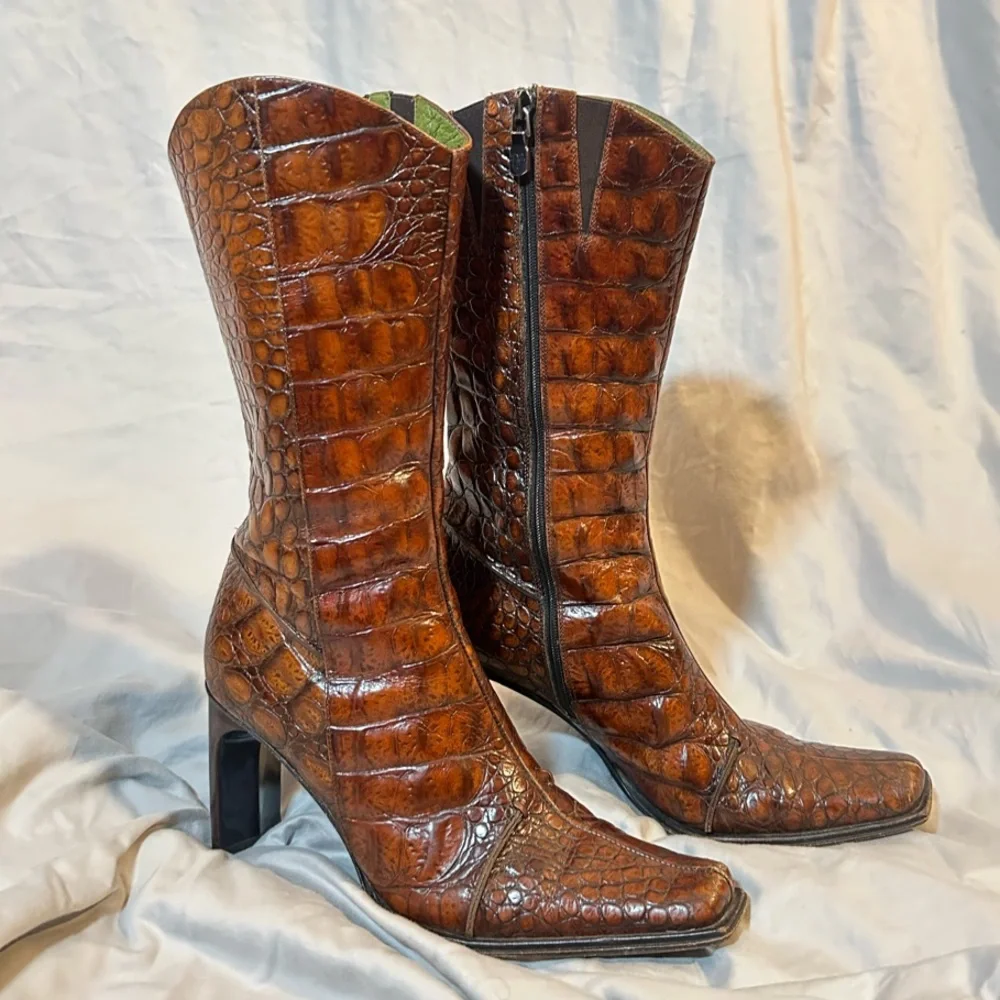 Brown Crocodile Boots - Picture 3 of 7